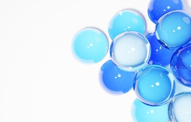 3D素材_ビー玉_青