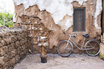 bicycle agains a wall