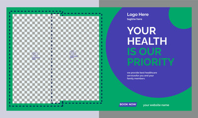 Medical healthcare youtube thumbnail and web banner template for hospital,clenic,dental hospital.Editable video thumbnail template