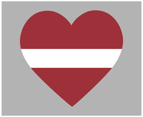 Latvia Flag National Europe Emblem Heart Icon Vector Illustration Abstract Design Element