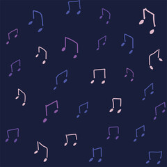 Seamless Vector Hand Drawn Music Note Background Seamless Blue Pattern
