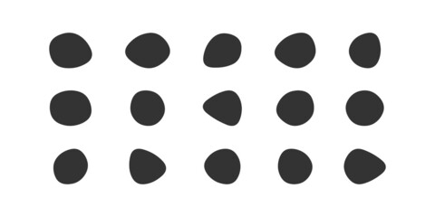 Blob shape set. Random simple silhouette. Black isolated vector
