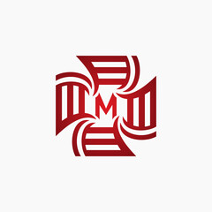 vector letter M with Movie Symbol