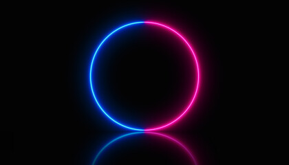 Illustration of a glowing neon circle in different colors