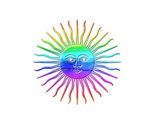 Sun, Face Solar symbol, LGBT Gay Pride Rainbow Flag icon logo illustration