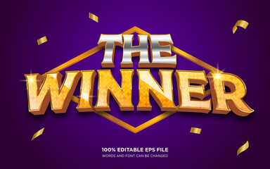 The winner 3D text style effect	