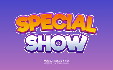 Special Show 3D editable text style effect	