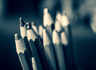 black and white pencils