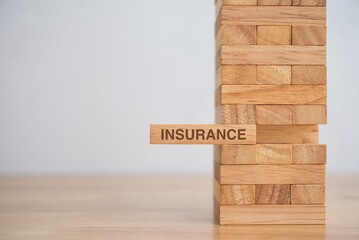 Life, health, property or credit insurance business concept. Insurance is risk control management...