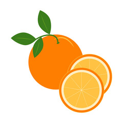 orange vector isolated, flat design on white background