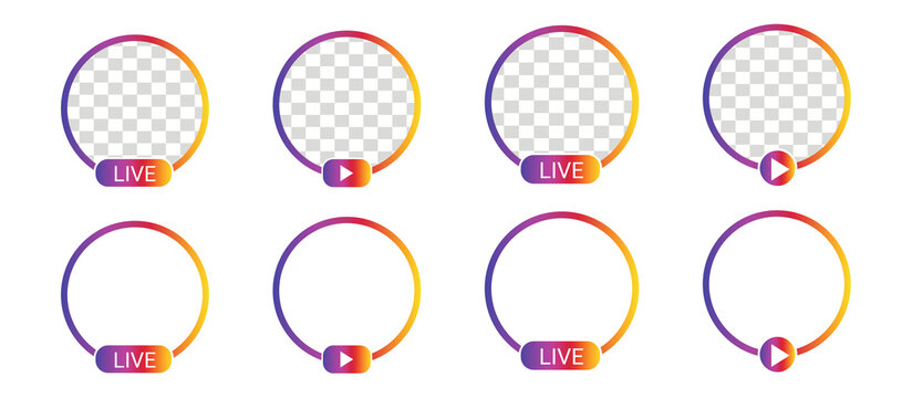 Social media Live, stories, LIVE video streaming Icon set