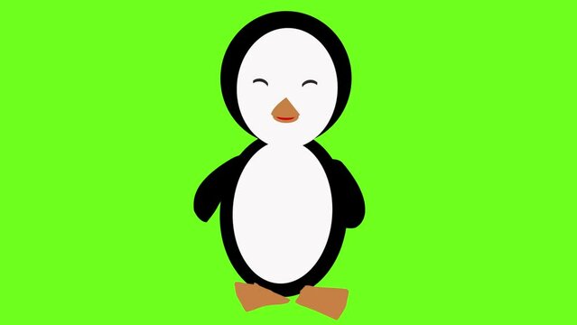 shy happy dancing pinguin for greenscreen