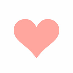 Pink symmetric heart isolated on white background. Minimalistic illustration for weddings, prints, t-shirts, Valentines Day cards. Sign of love, romance, feelings, relationships. Vector illustration