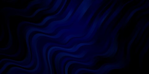 Dark BLUE vector texture with wry lines. Illustration in halftone style with gradient curves. Pattern for websites, landing pages.
