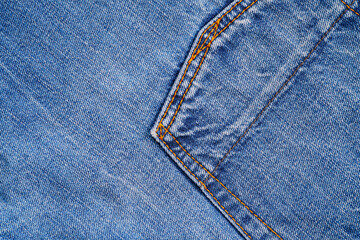 Jeans material denim. Pattern of fabric. Fashion Denim store advertisement.
