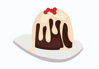 isolated Christmas cake. Flat vector illustration