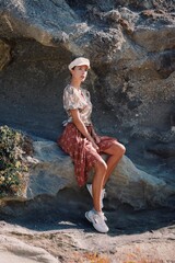 portrait of a women in milos greece