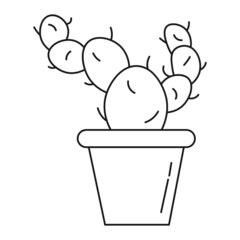 Flower pot with cactus sprout ecological icon