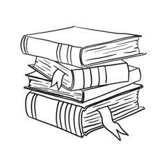 Vector illustration, books isolated on white background.