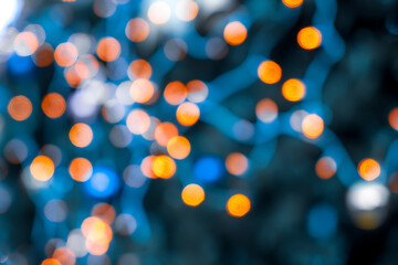 Close-up of light spot of city night scene