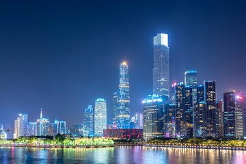 Fototapeta na wymiar Guangzhou city architecture landscape skyline night view