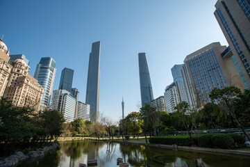 Fototapeta na wymiar Guangzhou Financial Center Modern Office Building