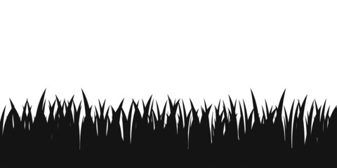 Grass black background. Grassland dark field bakdrop illustration.