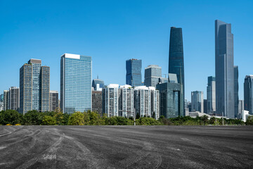 City roads and buildings in the city's financial district
