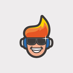 Cool Gamer Fire Hair