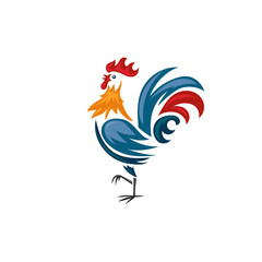 colorful rooster vector illustration