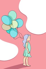 girl with balloons