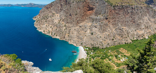 The high view of Butterfly valley deep gorge,Fethiye,Turkey. © Andrii Marushchynets