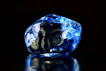 Natural gemstone in navy blue color