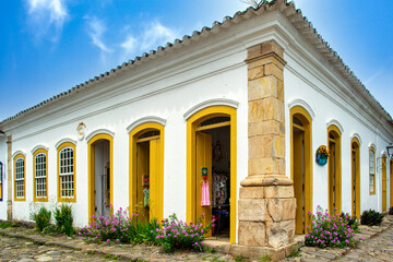 Obraz premium Portuguese Colonial Architecture in Paraty, Rio de Janeiro state