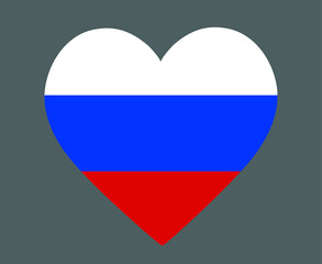 Russia Flag National Europe Emblem Heart Icon Vector Illustration Abstract Design Element