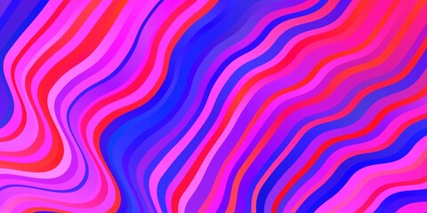 Fototapeta premium Light Pink, Blue vector background with bent lines.