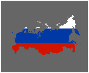 Russia Flag National Europe Emblem Map Icon Vector Illustration Abstract Design Element