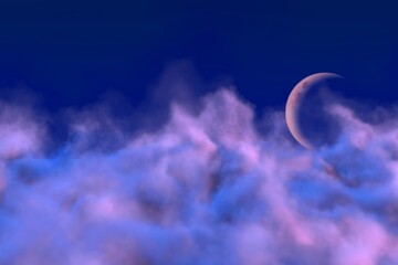 magic fog with moon concept creative abstract background for decoration purposes