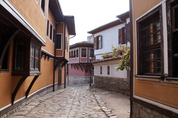 Fototapeta premium ancient streets of the old town in Plovdiv Bulgaria