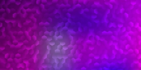 Light pink, blue vector background with hexagonal shapes.