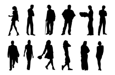 Silhouettes of people.