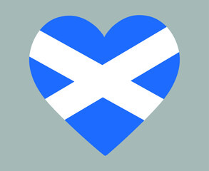 Obraz premium Scotland Flag National Europe Emblem Heart Icon Vector Illustration Abstract Design Element