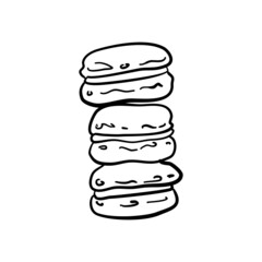 Vector illustration, macaroon isolated on white background.