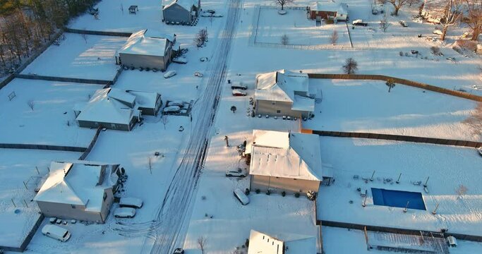 Overlooking view of winter suny day a small town a Boiling Springs in the South Carolina US