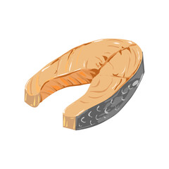 Vector illustration, fish, salmon isolated on white background.