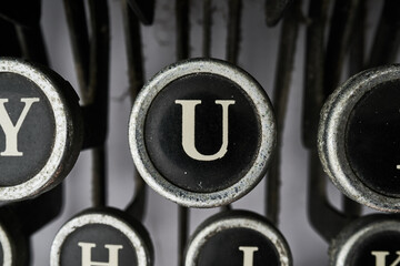 U - old typewriter keys