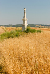 A lonely cross between the fields, Poland