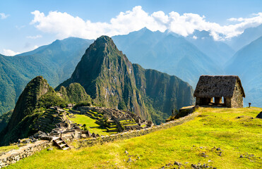 Fototapeta na wymiar Ruins of ancient Incan city of Machu Picchu. UNESCO world heritage in Peru