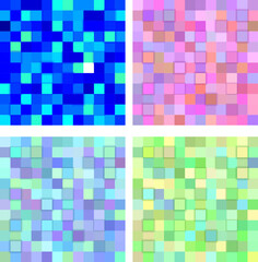 Square Colored Pattern Design Set