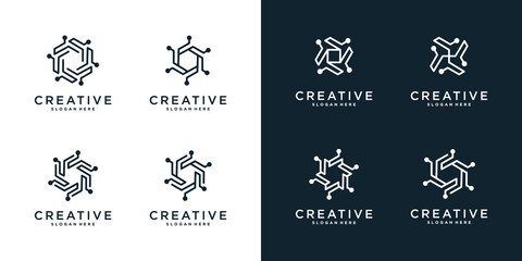 Hexagon abstract technology company logotype